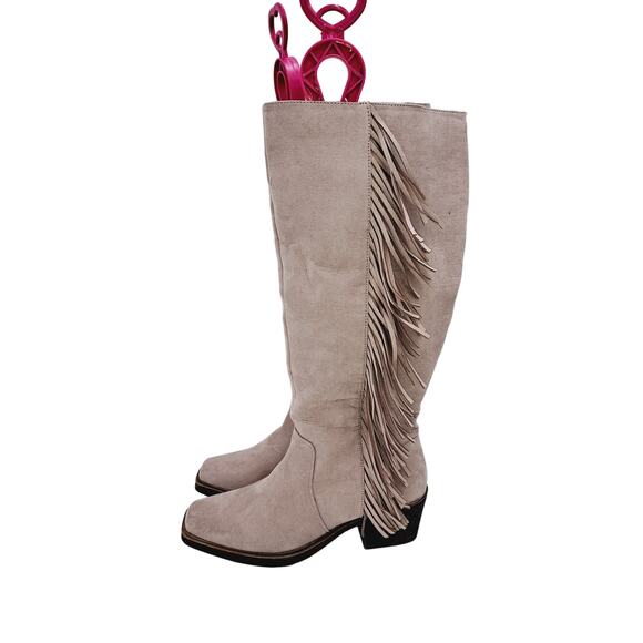 SO® Singalong Women's Boho Cowgirl Cottage core Fringe Knee-High Boots 8.5 - Picture 2 of 11